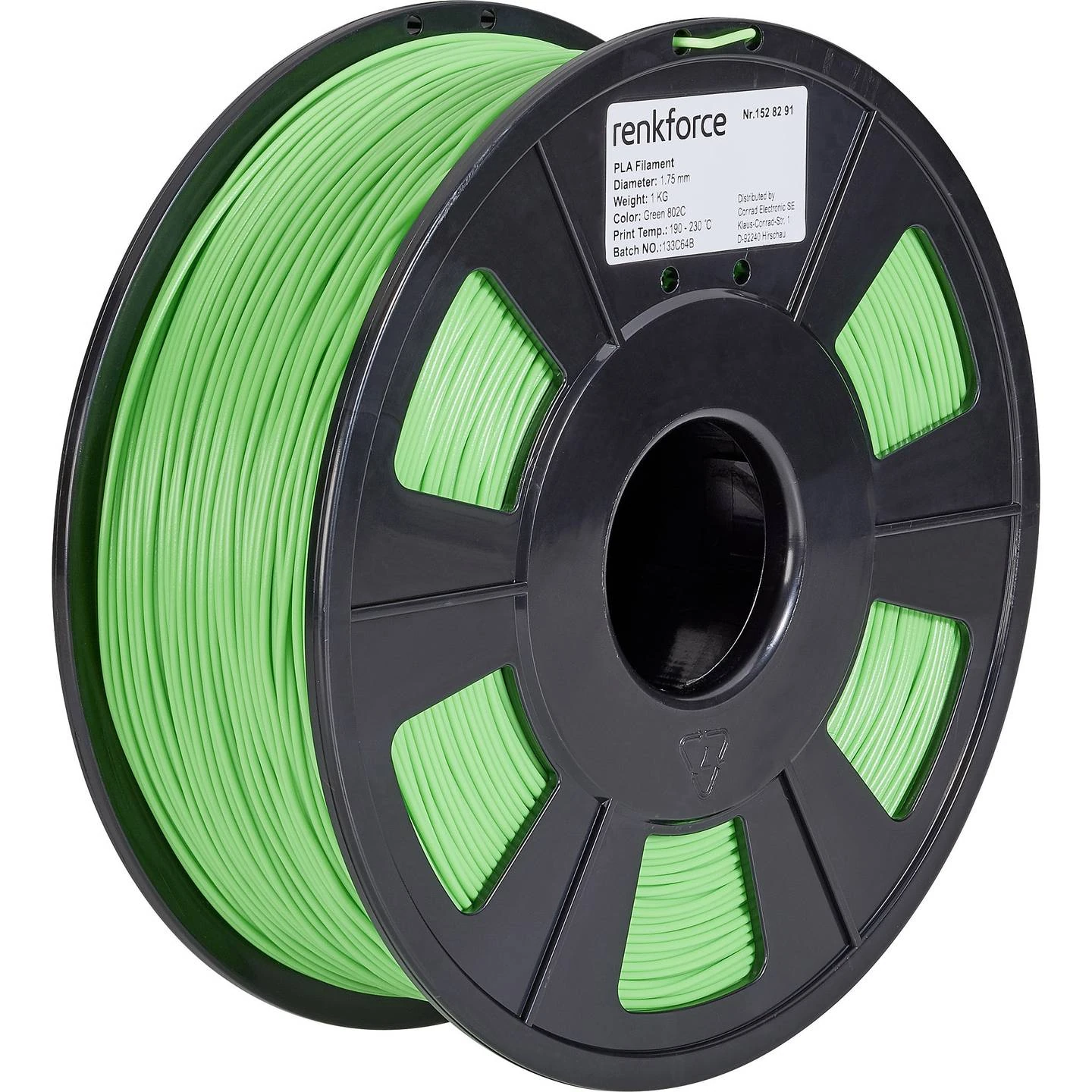 Renkforce RF-4511198 PLA Filament – Grün – 1,75 mm – 1000 g Renkforce RF-4511198 PLA Filament – Grün – 1,75 mm – 1000 g