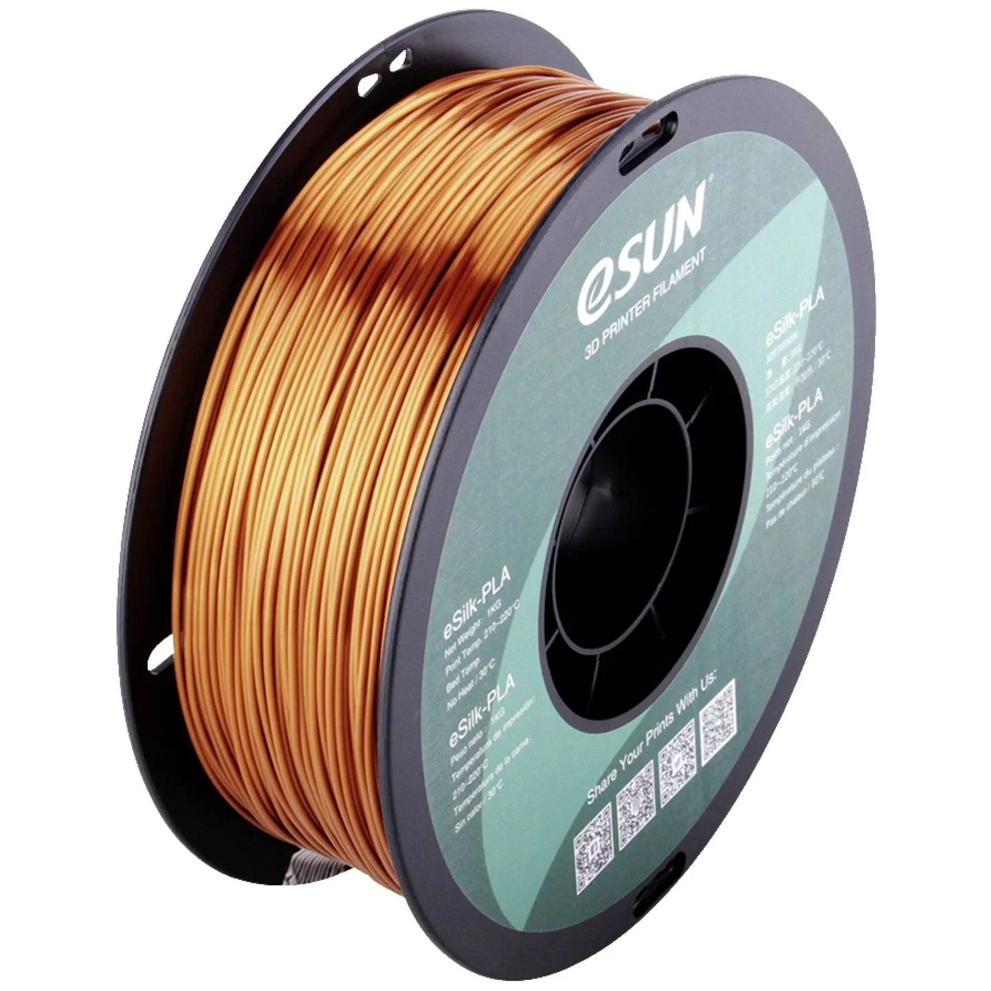 ESUN ePLA-Silk Copper – PLA Filament – 1,75 mm – 1 kg – Kupfer (metallic)