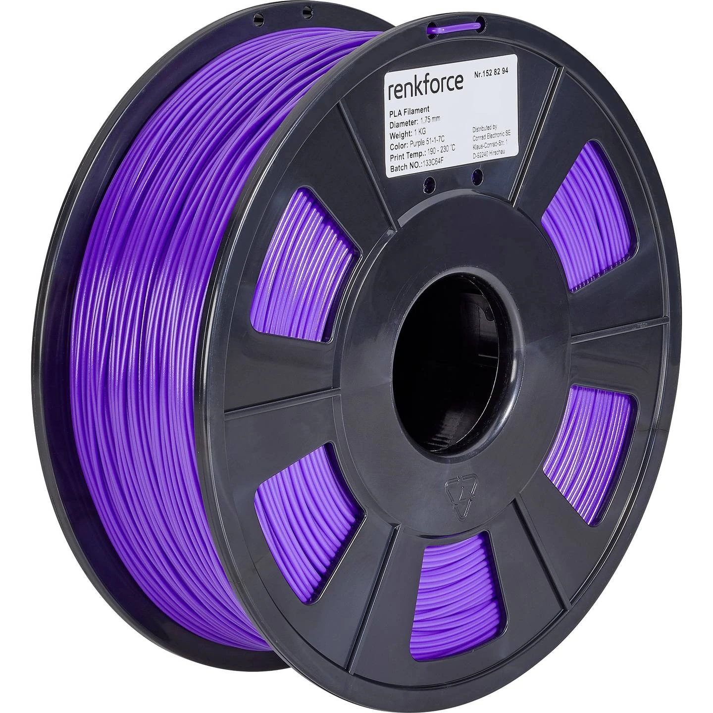 Renkforce RF-4511210 PLA Filament – Purple – 1,75 mm – 1000 g Renkforce RF-4511210 PLA Filament – Purple – 1,75 mm – 1000 g